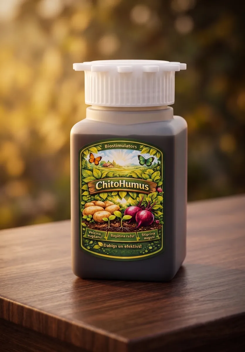 ChitoHumus bottle supplied by the manufacturer