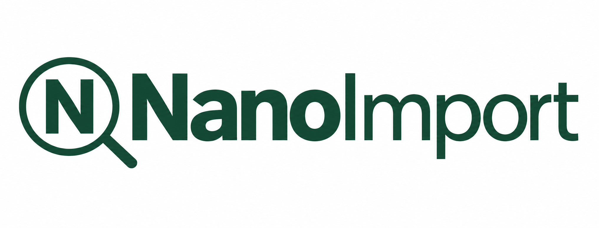 NanoImport — magnifying glass logo